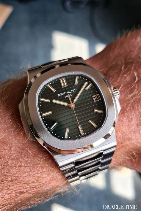 patek nautilus wrist|patek 5711 nautilus.